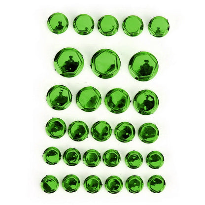 30 Green Plastic Screw Covers for Motorcycle Hexagon Sockets