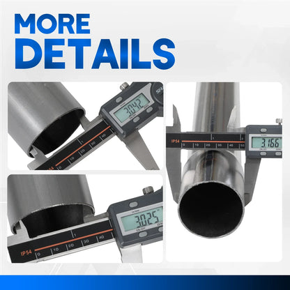 8Pcs 3" Mild Steel Exhaust Pipe Bend Kit for Universal Fit