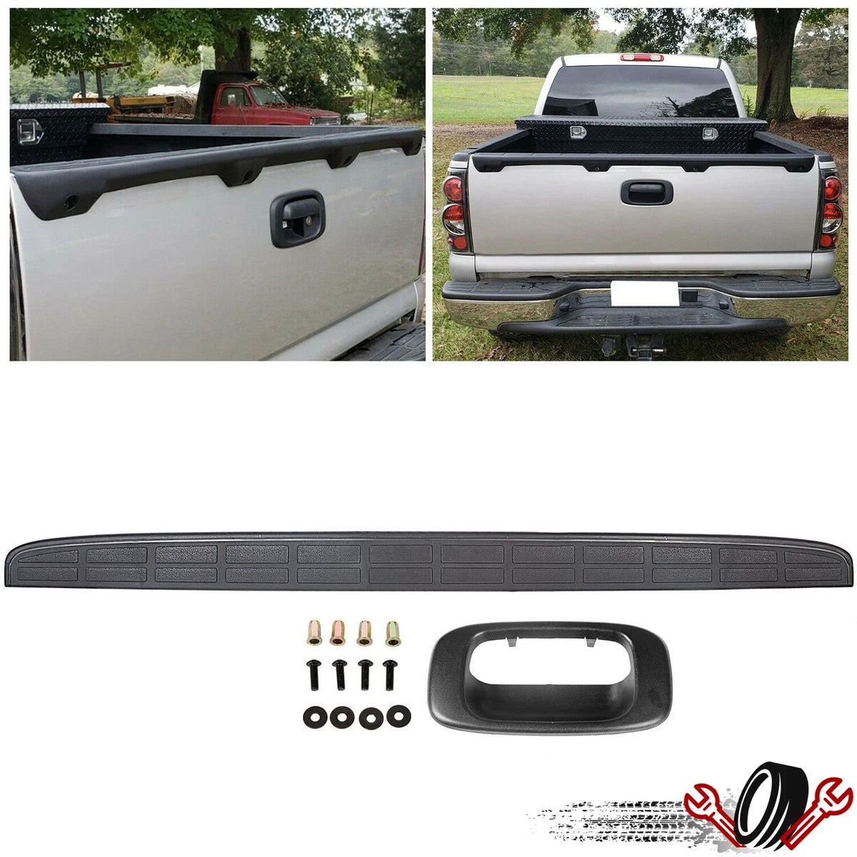 Tailgate Spoiler Cap & Handle Bezel for Chevy GMC Silverado Sierra (1999–2007)