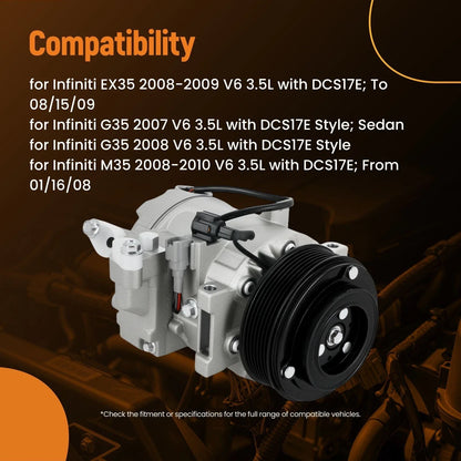 A/C Compressor with Clutch for G35 EX35 Infiniti 2007-2009