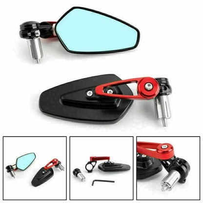 Aluminum Rear View Side Mirror 7/8" for Universal Fit Motorcycle