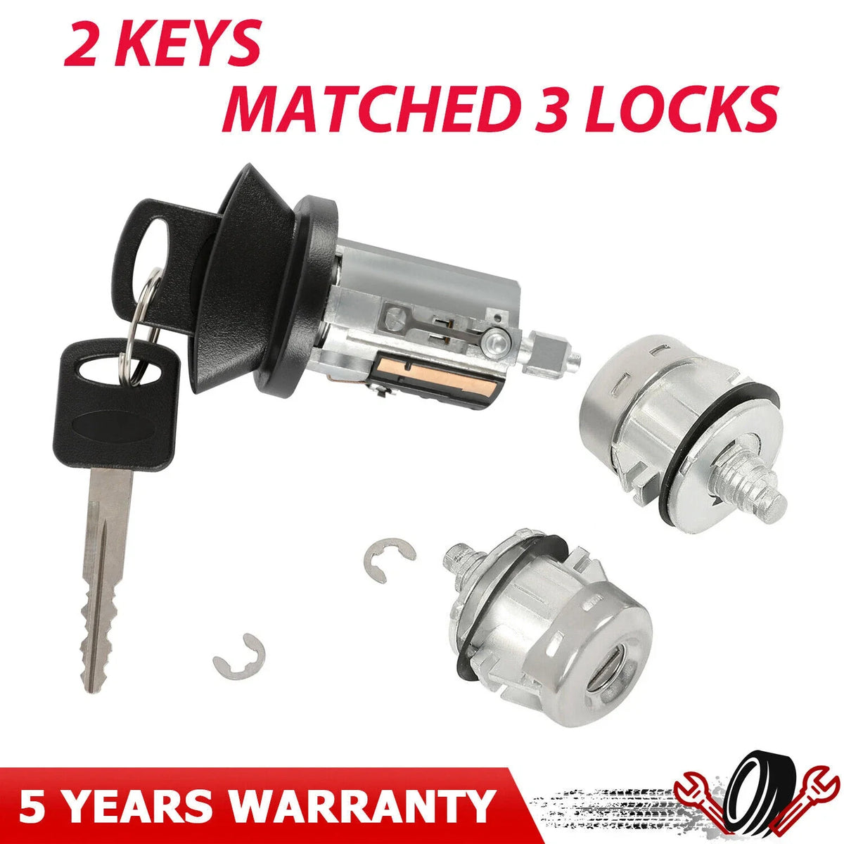 Door Lock Cylinders & Ignition Switch Set for Ford E150/250/350 (1996–2008)