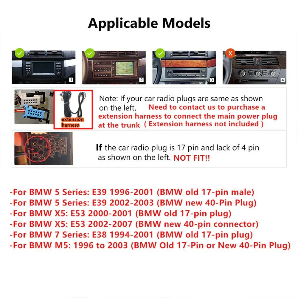 10.33'' Car Stereo with GPS Navigation for BMW E38 E39 E53 M5 X5 (1995-2006)