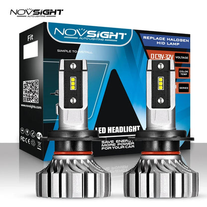 NOVSIGHT H7 LED Headlight Bulbs (2X) - 200% Bright, 20000LM, 6500K