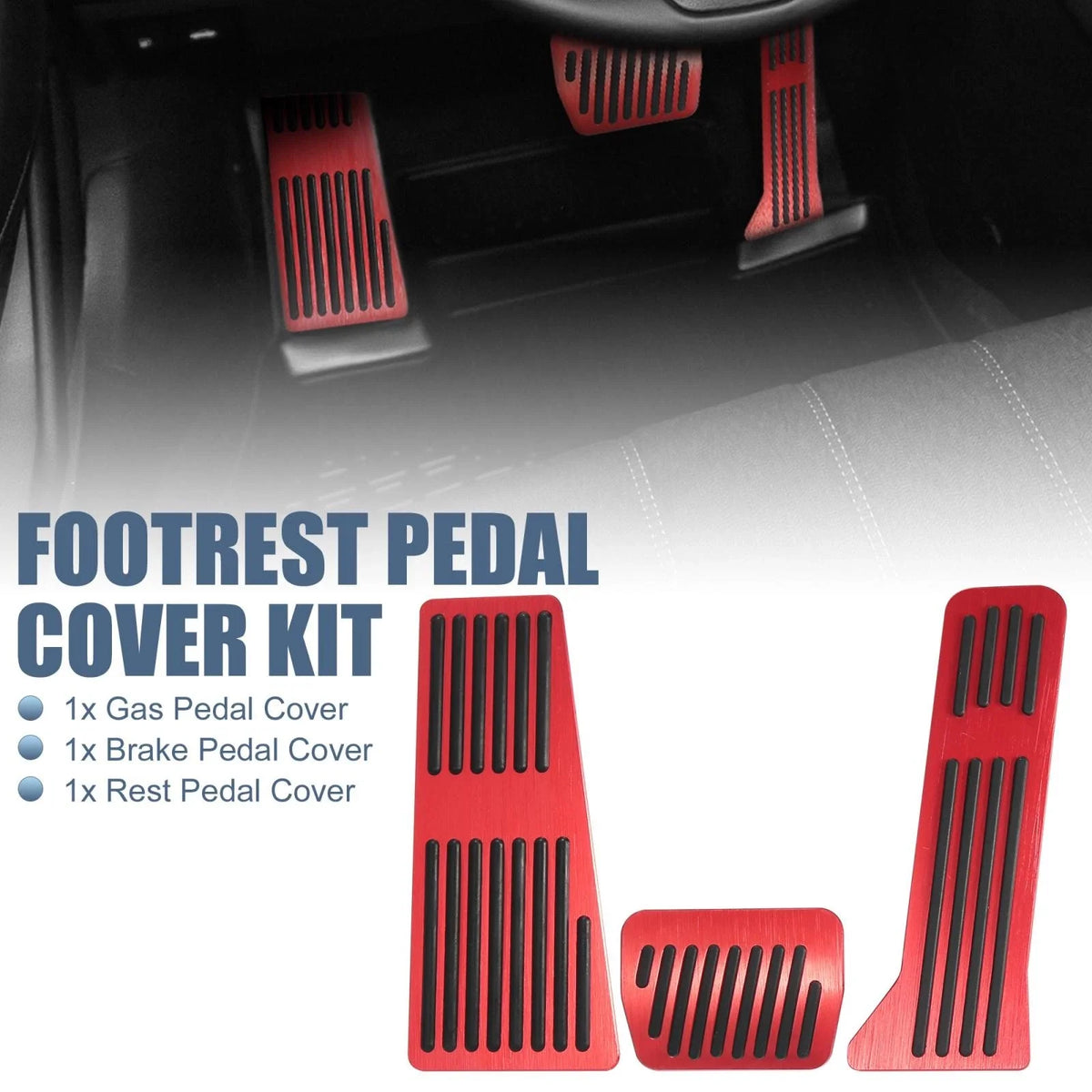 3 Pcs Brake Gas Accelerator Rest Pedal Kit for Mazda 2 3 6 