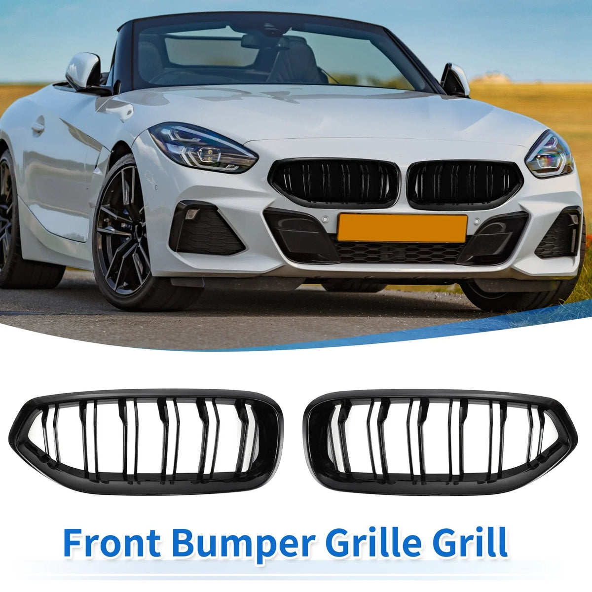 1 Pair Front Upper Bumper Grille for BMW Z4 G29 (2018–2024) Double Slat