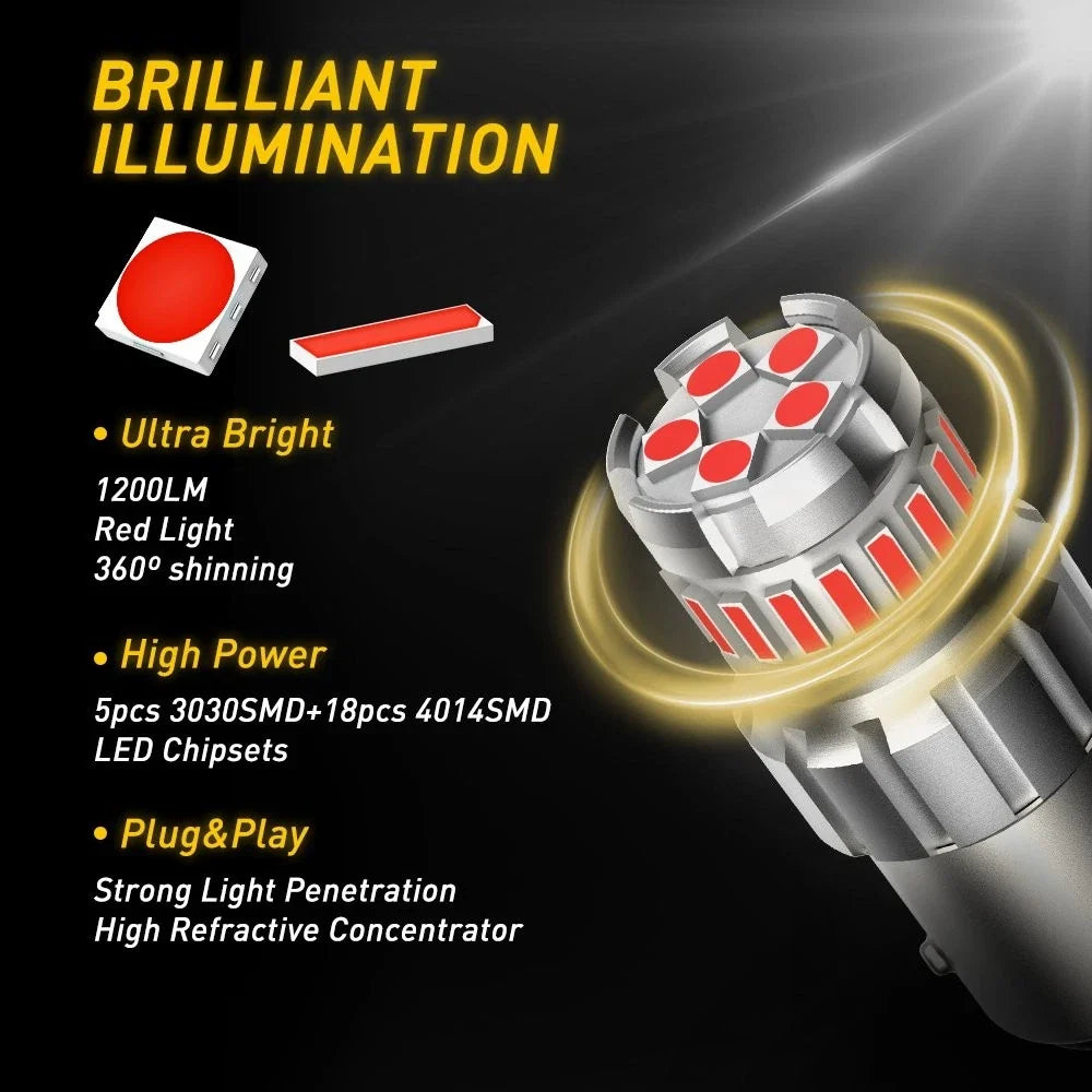 2 Pack LED 1156 Brake Light Bulbs for AUXITO - CANBUS Compatible