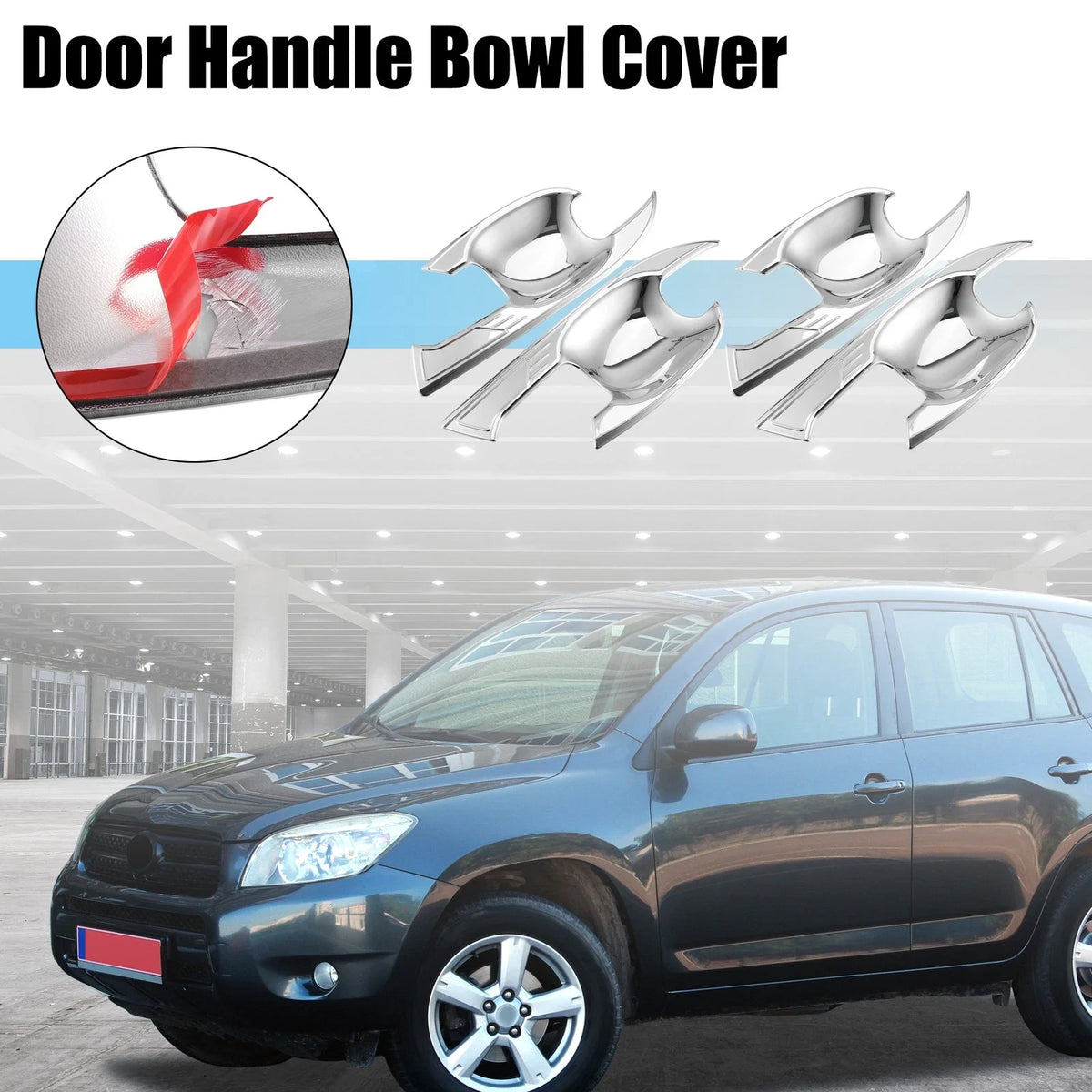 Set of 4 Exterior Door Handle Bowl Covers for Toyota RAV4 (2019–2023)