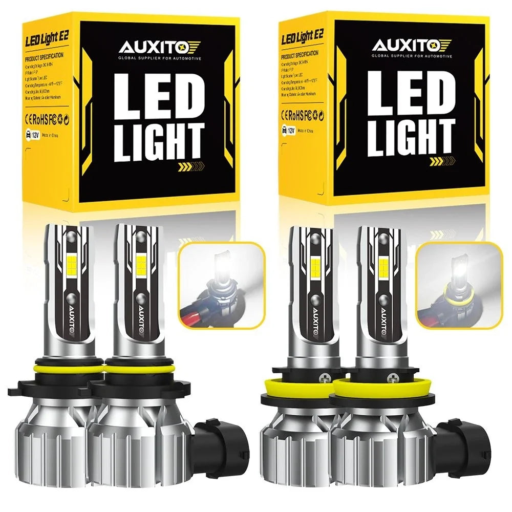 4X AUXITO 9005 H11 LED Headlight Kit