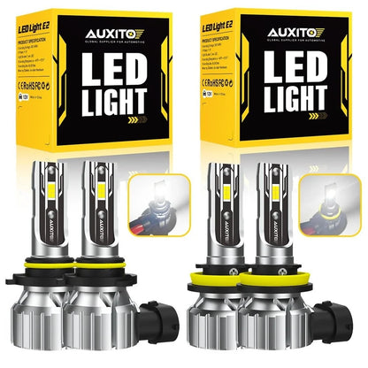 4X AUXITO 9005 H11 LED Headlight Kit