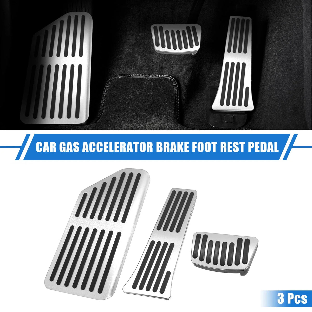 3 Pcs Gas Accelerator Brake Foot Rest Pedal for Kia Carnival 