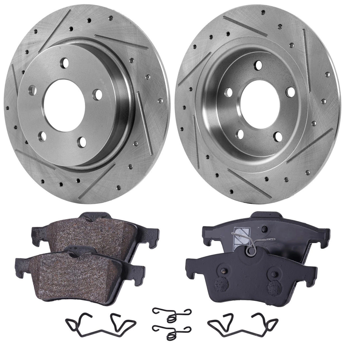 Rear Brake Disc Rotors and Pads Kit for Mazda 3 (2004–2013)