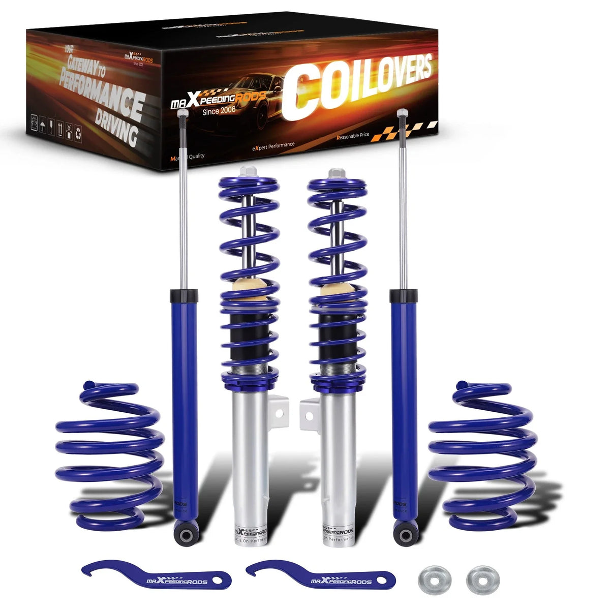 4-Piece Racing Coilovers for BMW E46 3-Series (1998–2006)