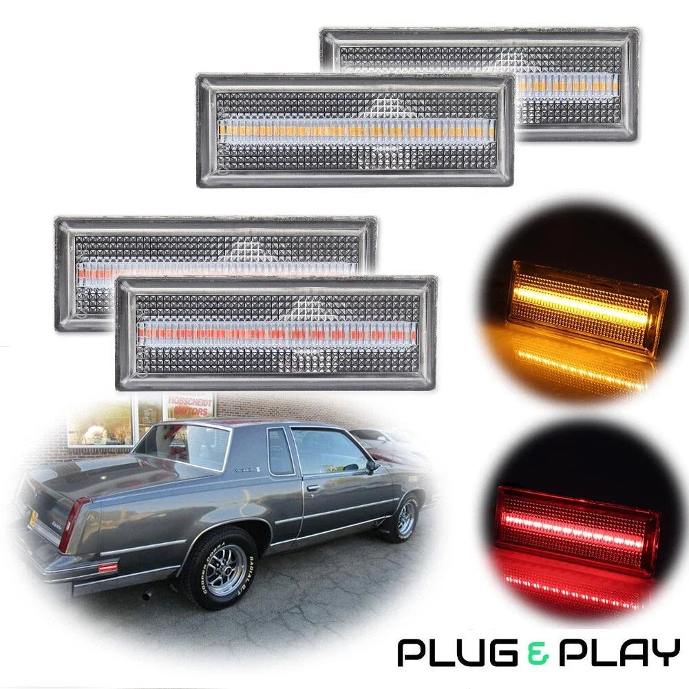 LED Side Bumper Marker Clear Lens for Oldsmobile Cutlass 442 (81–88)