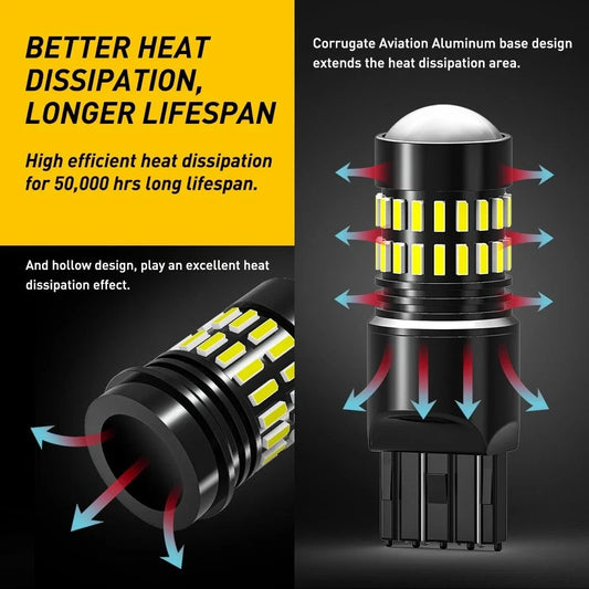Set of 2 LED Backup Reverse Light Bulbs 7440 7443 7444 for