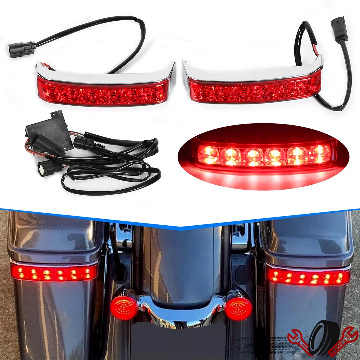 LED Saddlebag Run Brake Turn Light for Harley Road Electra Glide (2014–2024)