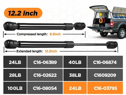2X C16-03795 Gas Shocks Struts for Truck Window Leer Camper Shell (12")