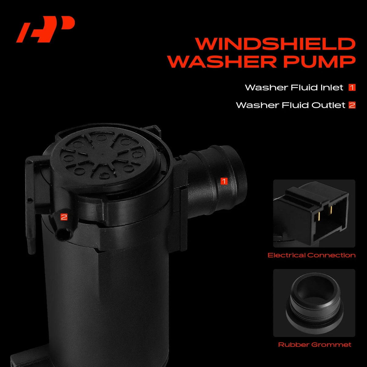 Front Washer Pump with Rubber Grommet for Sentra (1982–1994)