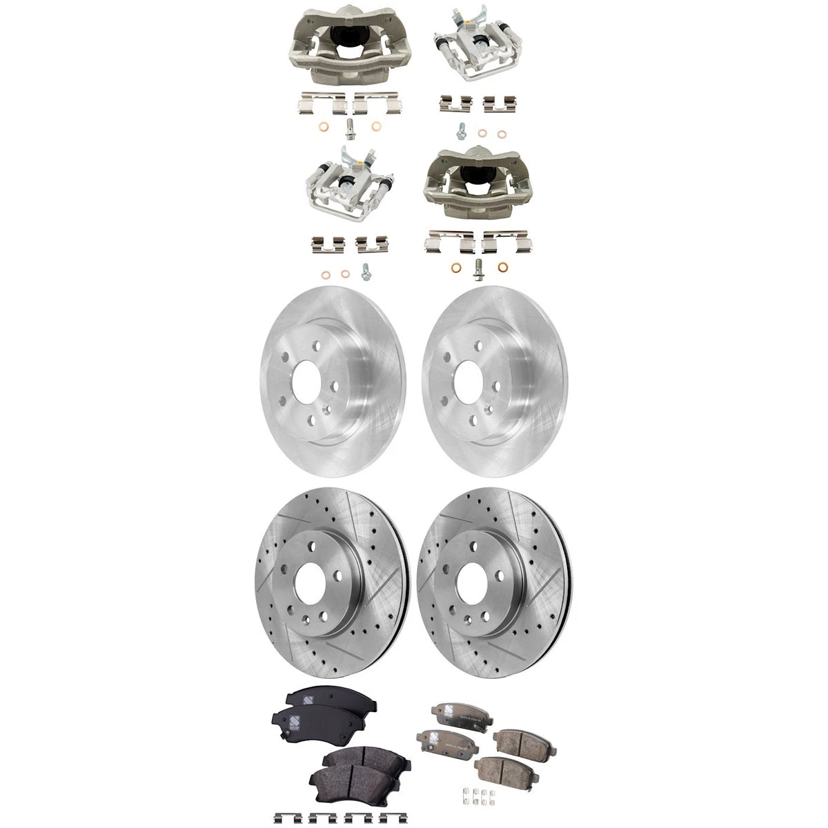 4-Wheel Brake Kit with Calipers for Chevy Sonic (2013–2016)