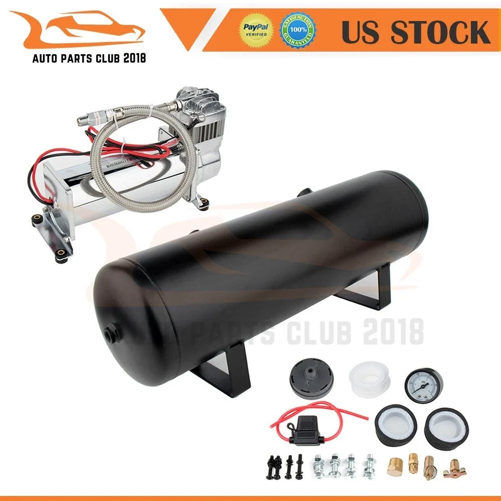 Air Compressor Kit with 3 Gallon Tank for Truck Train (12V, 200 PSI)