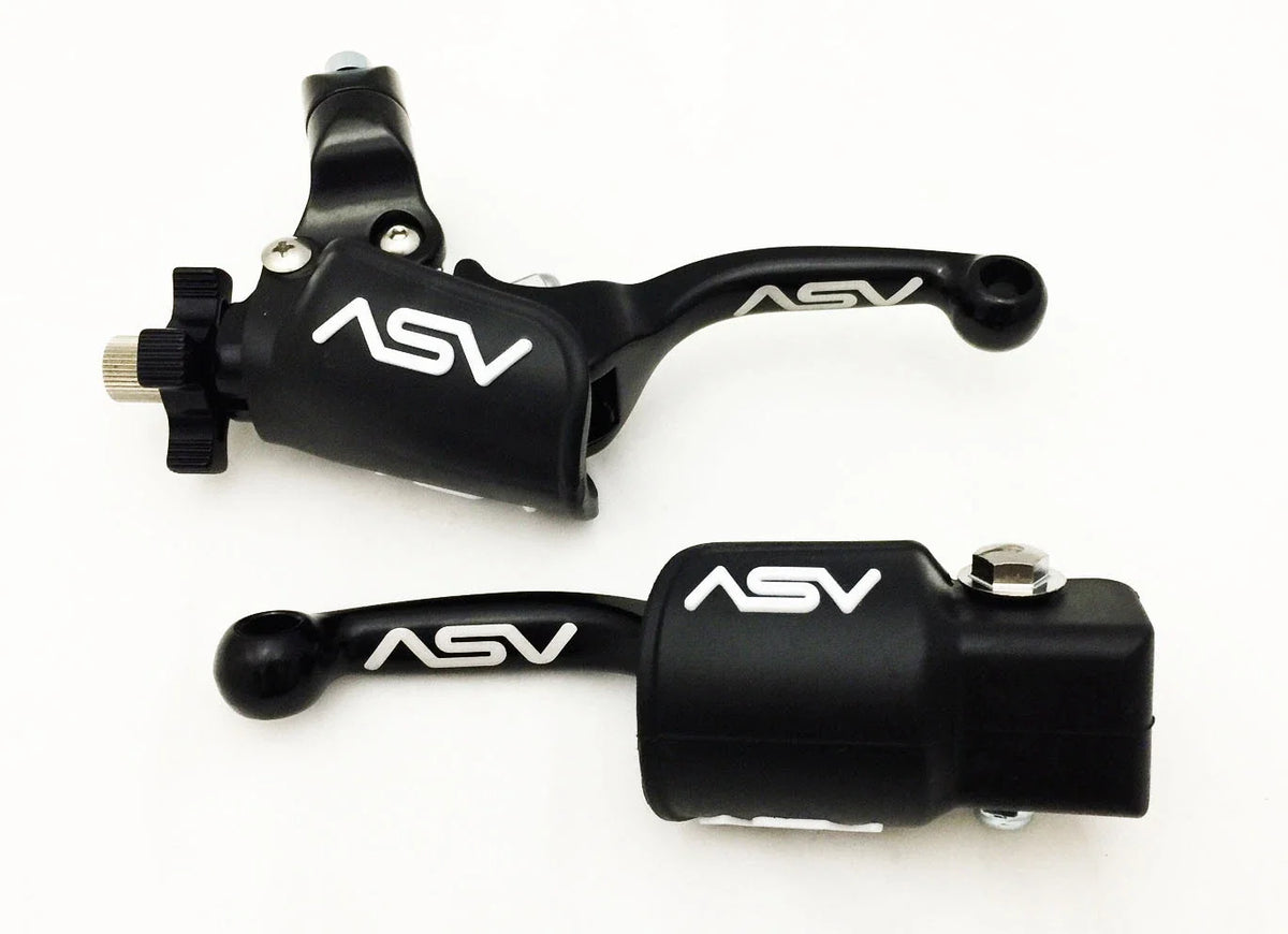 ASV Unbreakable F3 Shorty Black Clutch & Brake Levers Dust Covers for KFX 400 (2003–2006)