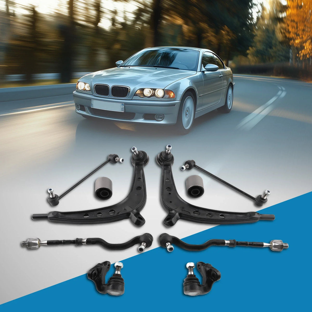Set of 10 Control Arm Tie Rod End Ball Joint Bushings for BMW E46 1998-2006
