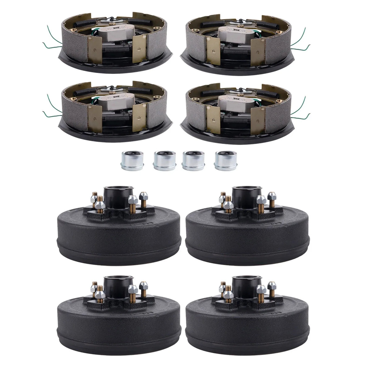 4Pcs Electric Brake Hub Drum Kit for 3500 lb Axle (5 On 4.5")
