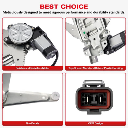 Front Driver Window Regulator w/Motor for Mercury Sable, Ford Taurus (1996–2007)