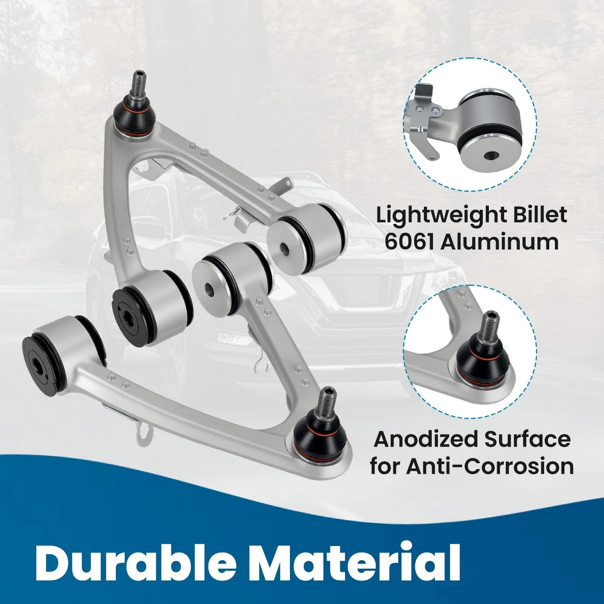 Aluminum Front Upper Control Arms for Maserati Quattroporte GranTurismo (2008–2012)