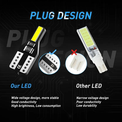 Xenon White T10 LED Bulbs 10x W5W Canbus Error Free Side Light