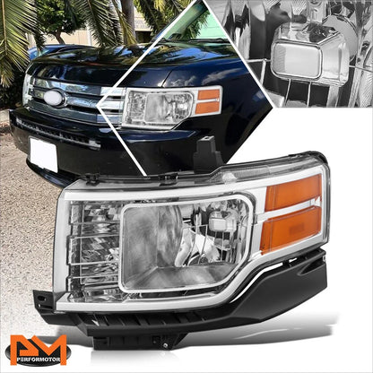 Left Headlight Lamp - Amber Corner, Chrome Finish for Ford Flex 2009-2012