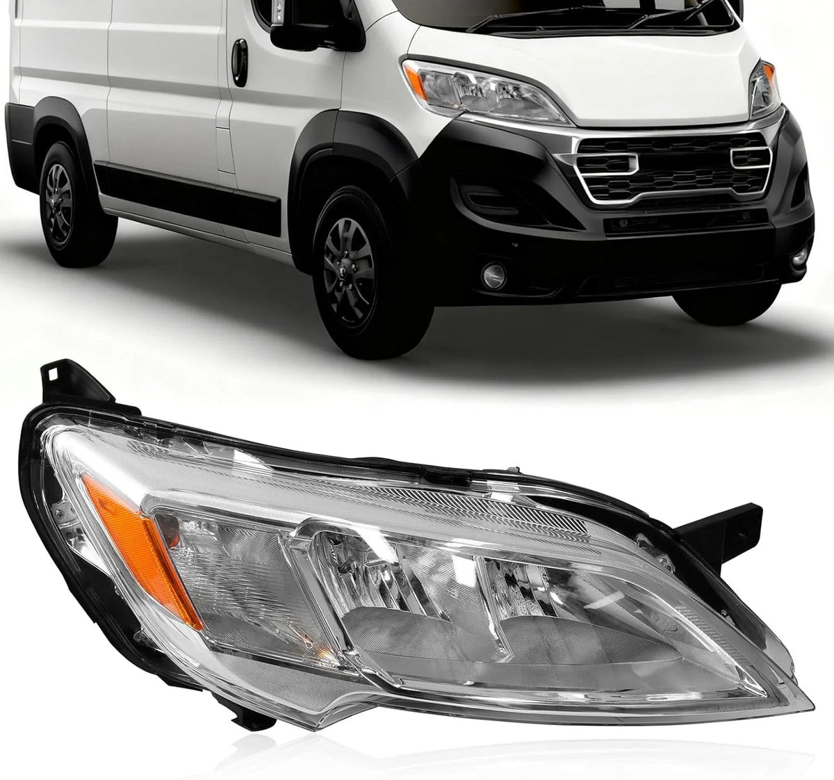 Halogen Headlight for Dodge Ram Promaster (2023–2026) Passenger w/ Bulb