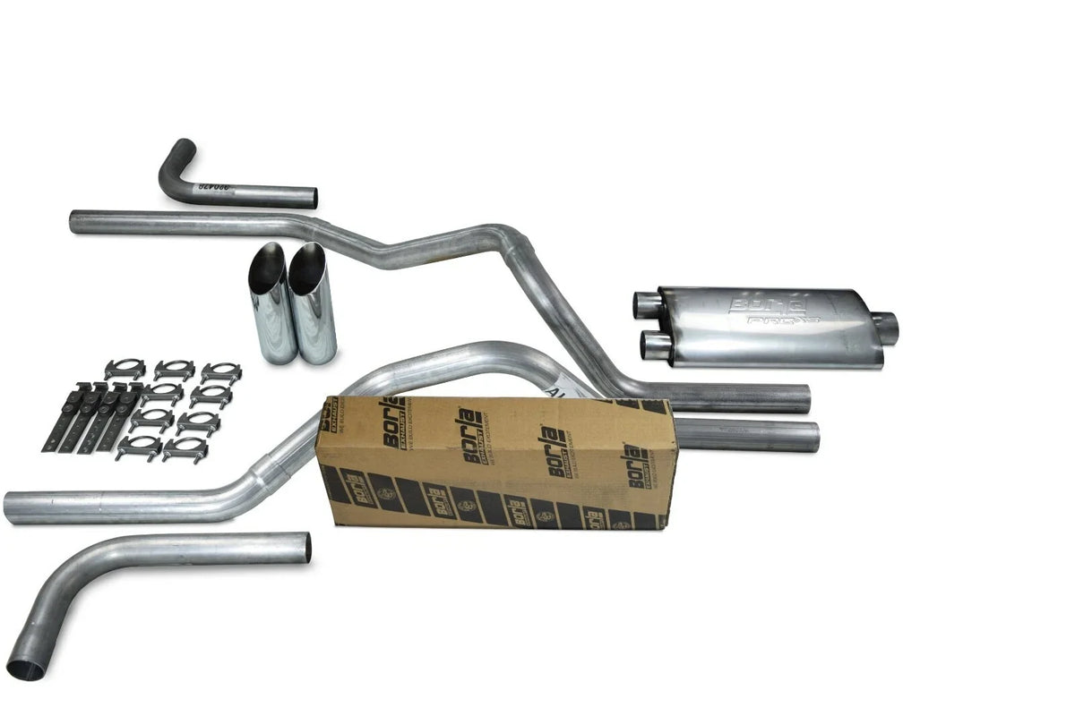 Dual Exhaust Kit 2.5" with Borla Pro XS Slash Tip for 2009-2018 Dodge Ram 1500