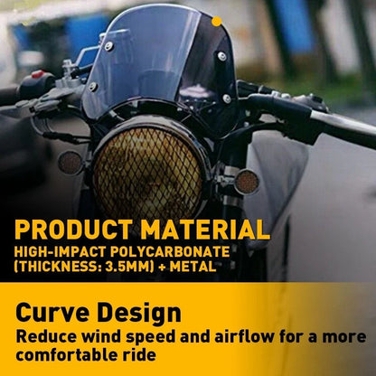 5"-7" Headlight Universal Motorcycle Windshield - Smoked