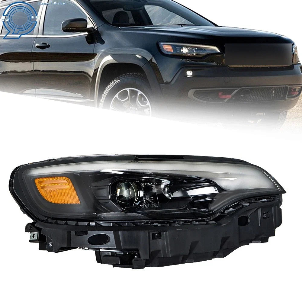 LED Headlight Assembly for Jeep Cherokee (2019–2022) Right Side Black Housing