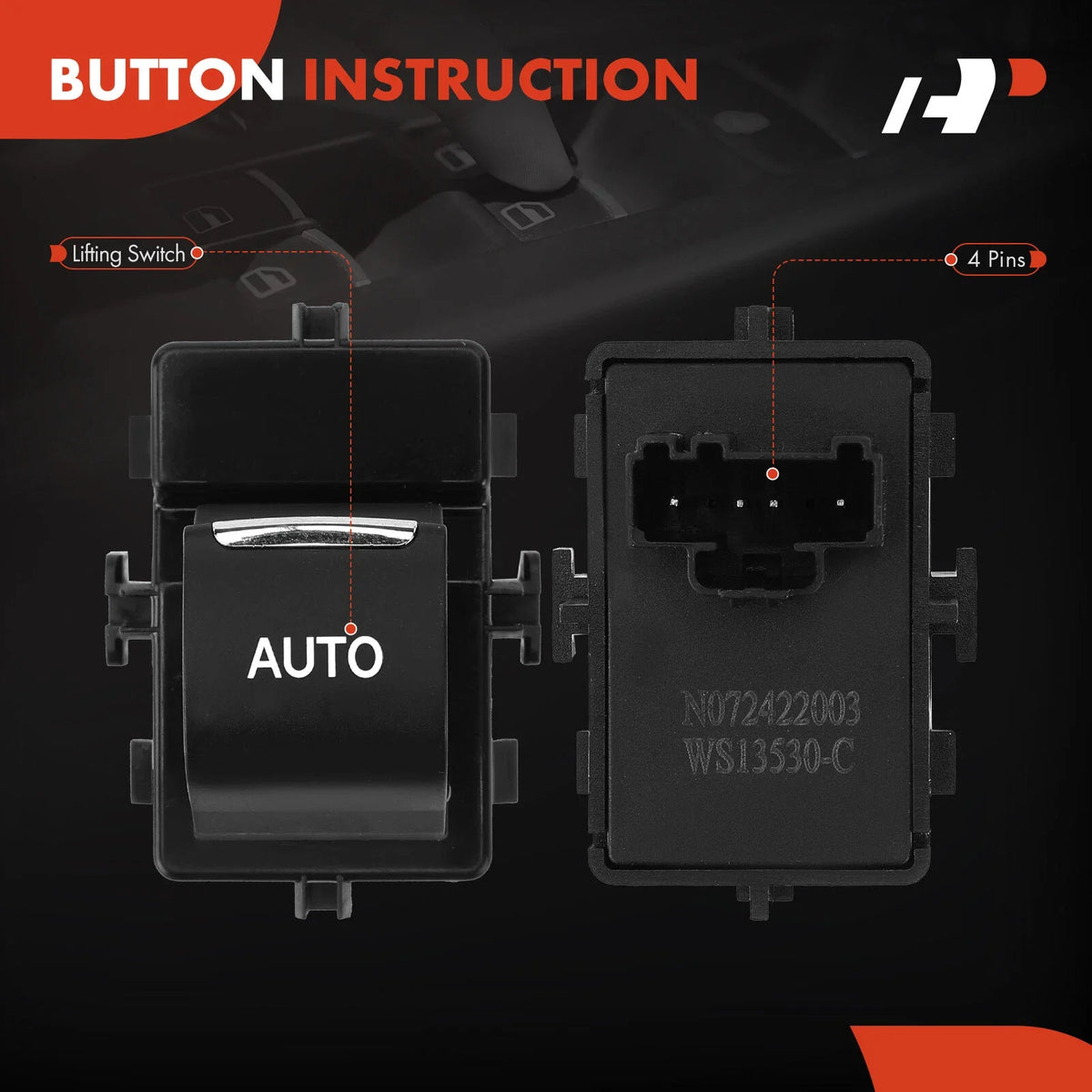 Front Right Window Switch for Ford Taurus (2013-2019) & Explorer (2011-2015)