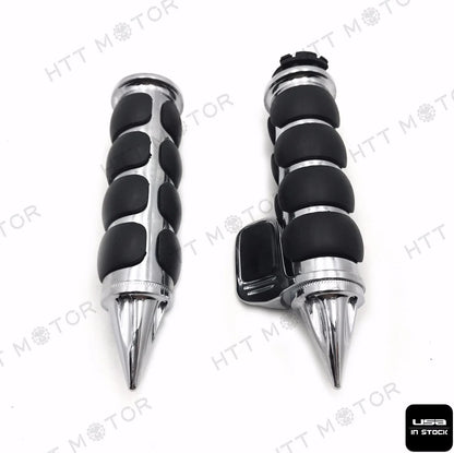 Spike 7/8" 22mm Handlebar Grips w/ Throttle Boss for Universal Motorcycle