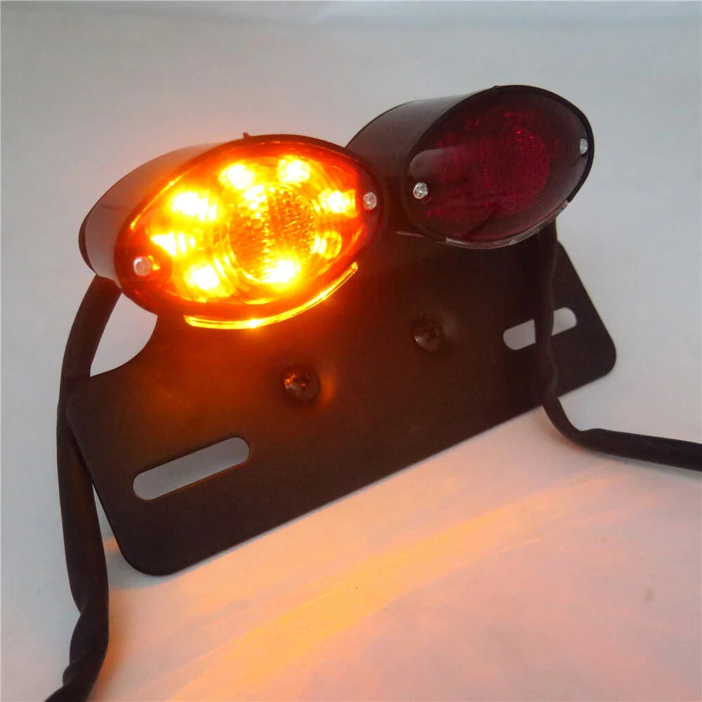 Tail Light with Turn Signal & Brake License Plate for Custom Motorcycle