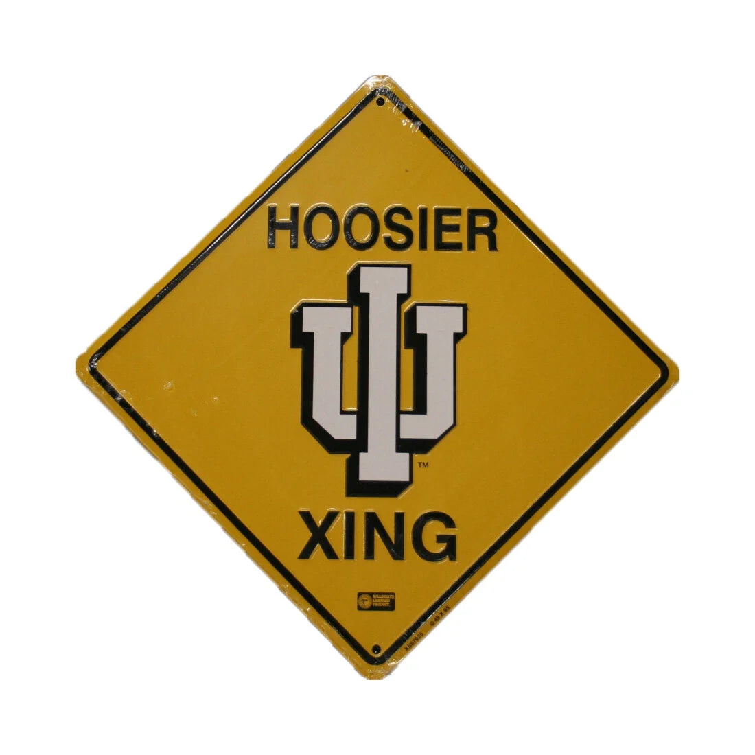 Embossed Metal Crossing Sign for Indiana Hoosiers 12" x 12"