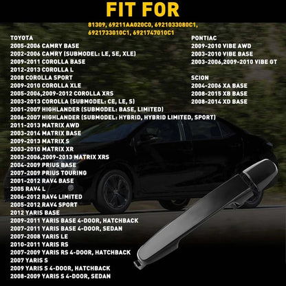 Left/Right Rear Door Handle for 2003–2013 Toyota Corolla