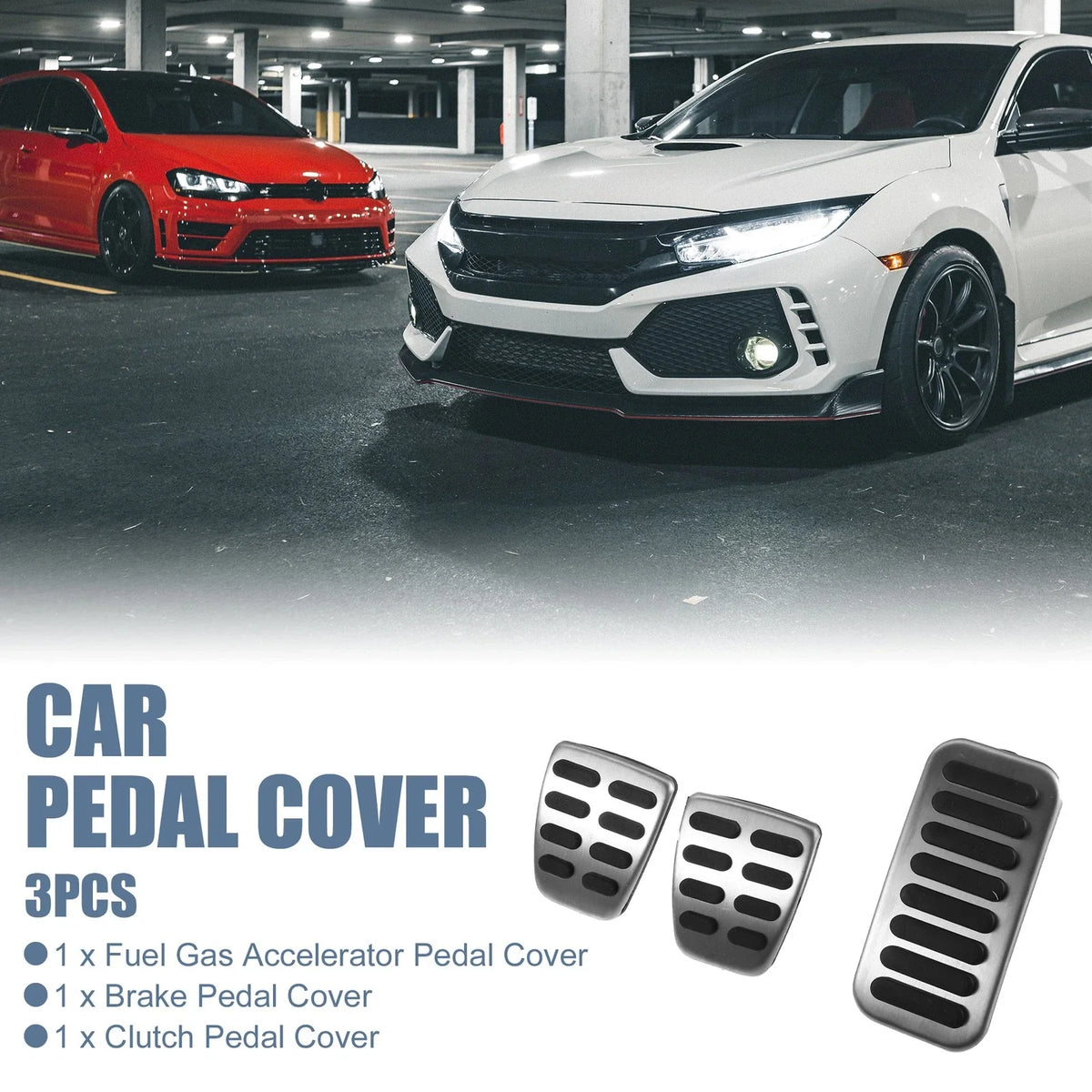 3pcs Accelerator & Brake Pedal Cover Set for Kia Forte (2010–2012)