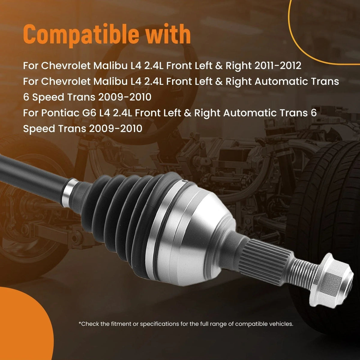 Front Assembly CV Axle Shaft for Chevrolet Malibu 2008-2012