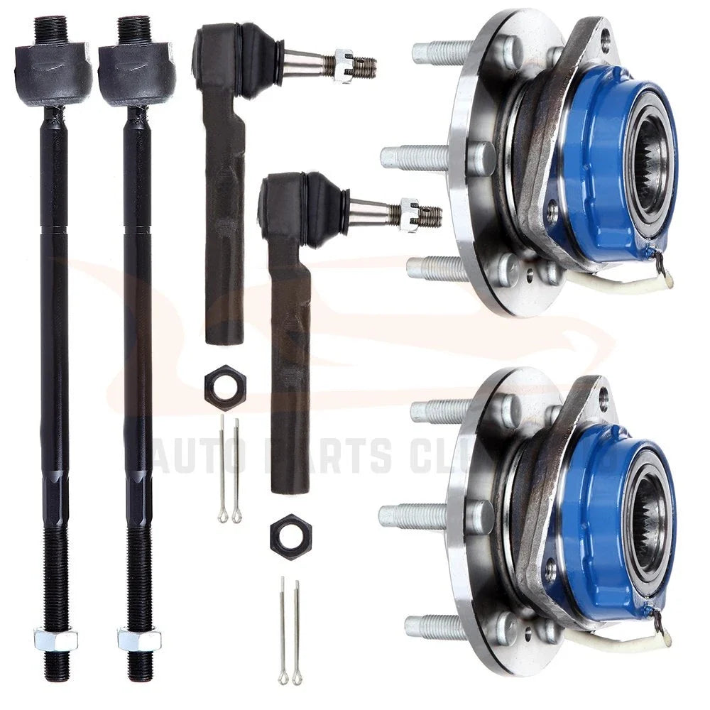 6x Front Wheel Hub and Bearing Assembly + Tie Rod Kit for Make Model