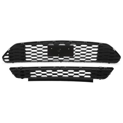 Replacement Front Grille Bumper Kit Black for 2015-2017 Mustang