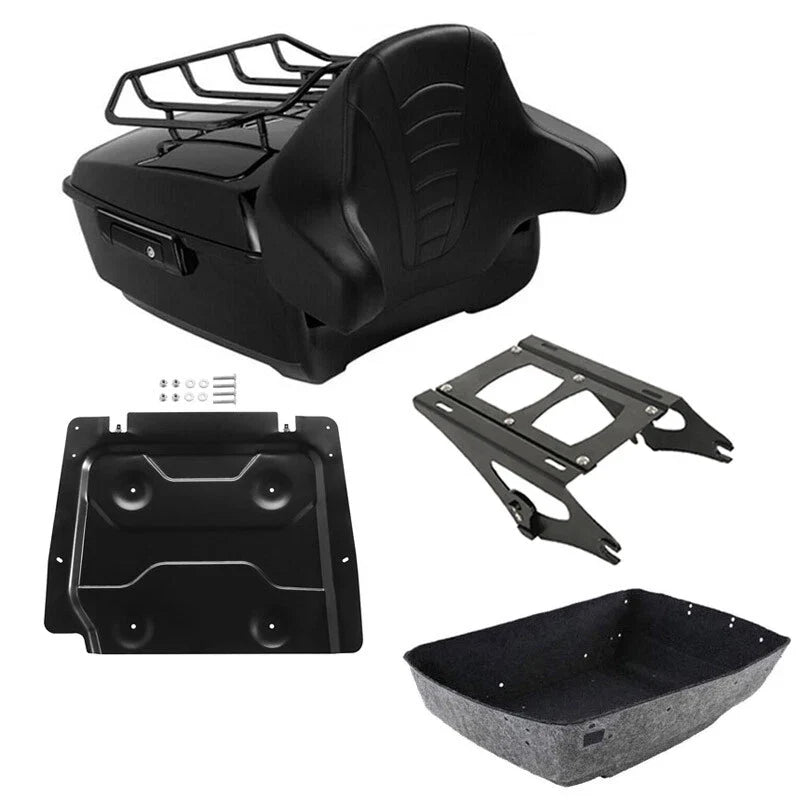 Mount Rack Base Plate Trunk Pad Backrest for Harley Touring 2014-2026