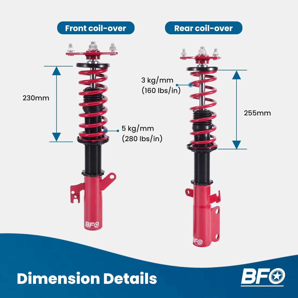 Coilover Suspension System for Toyota Camry XV40 2007 to 2011