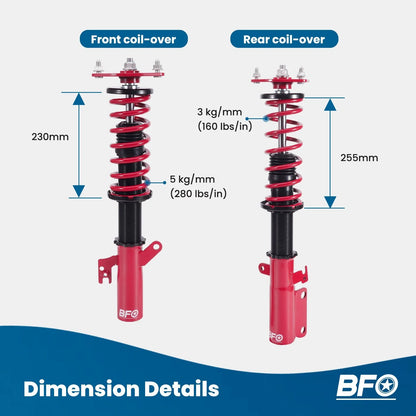 Coilover Suspension System for Toyota Camry XV40 2007 to 2011