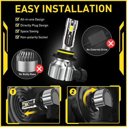 LED Headlight Bulbs 9005 (6000K) - 2 Pack