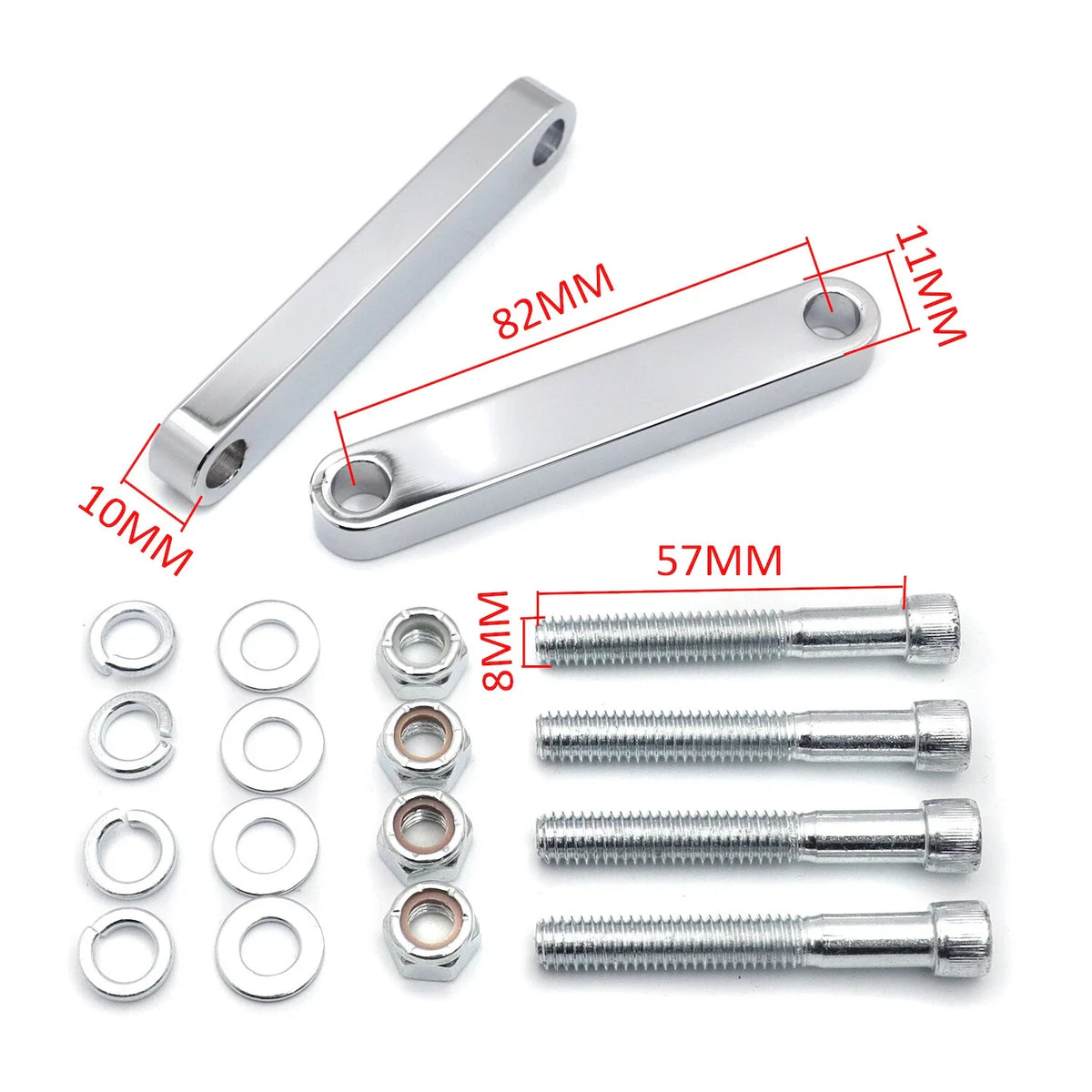 Set of 2 Chrome Front Fender Brackets for Harley Touring (2014–2019)