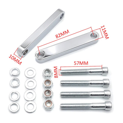 Set of 2 Chrome Front Fender Brackets for Harley Touring (2014–2019)